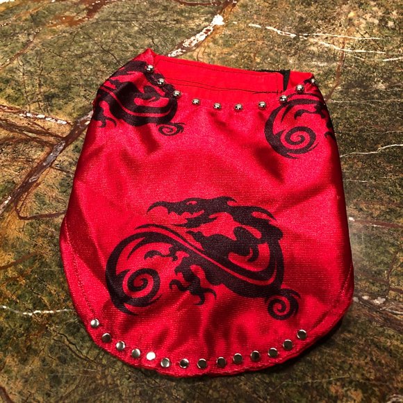 Red Dragon boy studded dog clothes size x small nwot - Picture 3 of 4